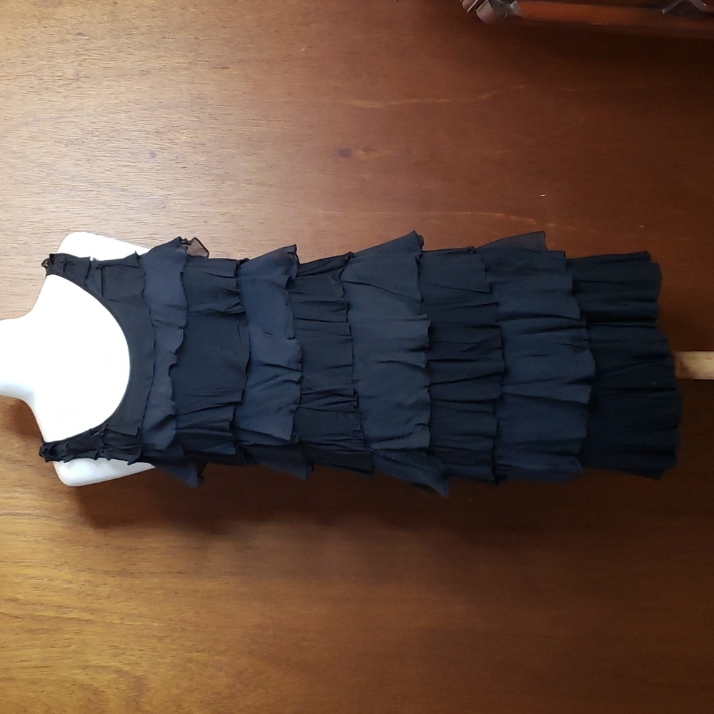 Black ruffle dress by Garnet Hill size S